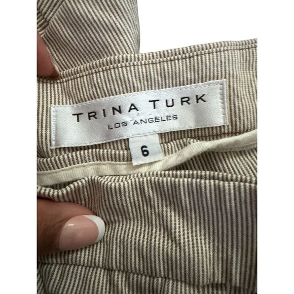 TRINA TURK LOS ANGELES CROP STRIPE PANTS WOMAN'S SZ 6‎ | S1 - Picture 3 of 10